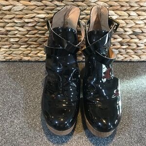 Free People Cedar Black Patent Leather Platform Shoes